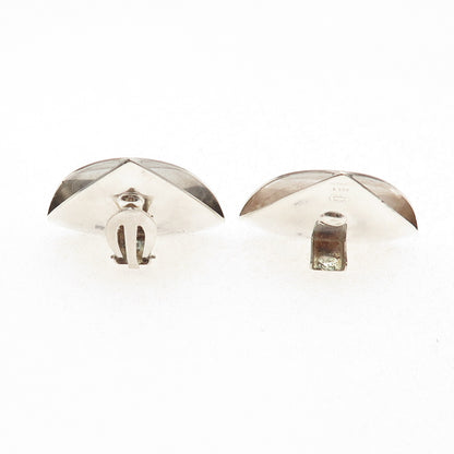 Georg Jensen 925S Sterling Vintage Denmark Clip On Earrings #203B (missing clip)