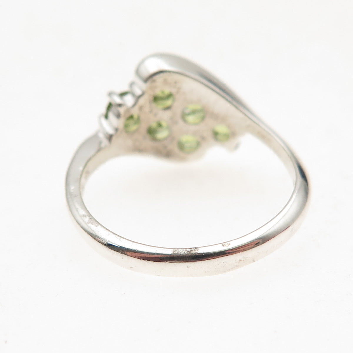 CNA Pranda 925 Sterling Silver Vintage Real Round-Cut Peridot Ring Size 9