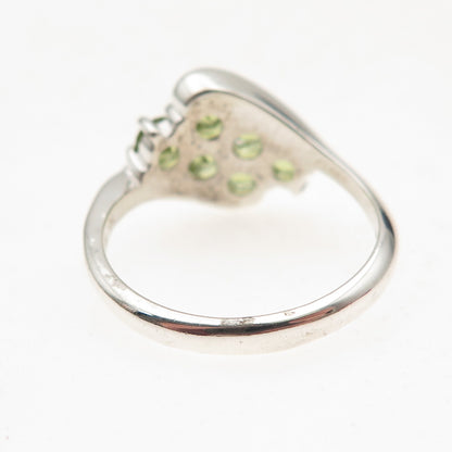CNA Pranda 925 Sterling Silver Vintage Real Round-Cut Peridot Ring Size 9