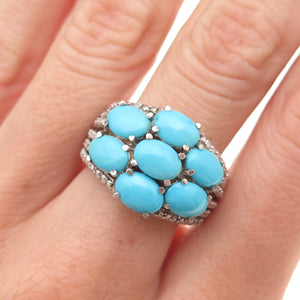 Chuck Clemency 925 Sterling Silver Real Sleeping Beauty Turquoise Ring Size 7.25