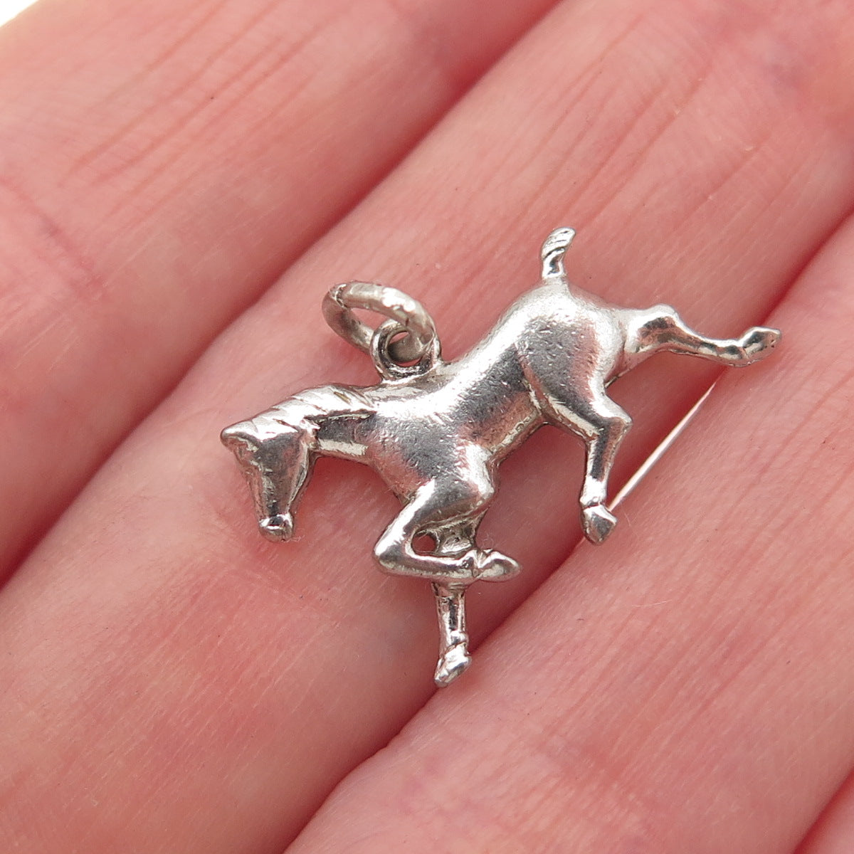 925 Sterling Silver Vintage Horse Mini Charm Pendant