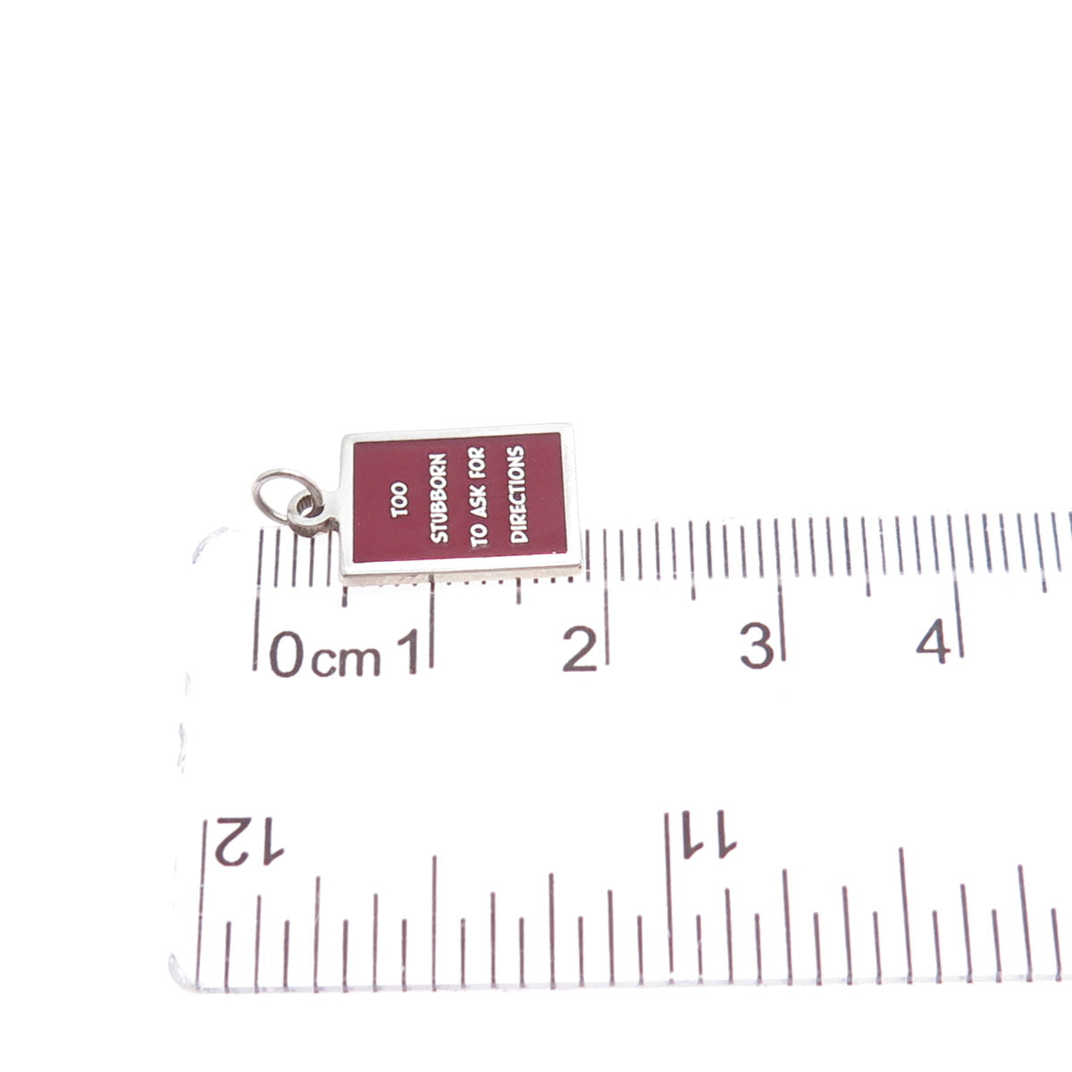 925 Sterling Silver Enamel Too Stubborn To Ask For Directions Minimalist Pendant