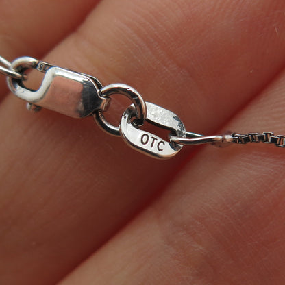 925 Sterling Silver Italy Box Chain Necklace 18"