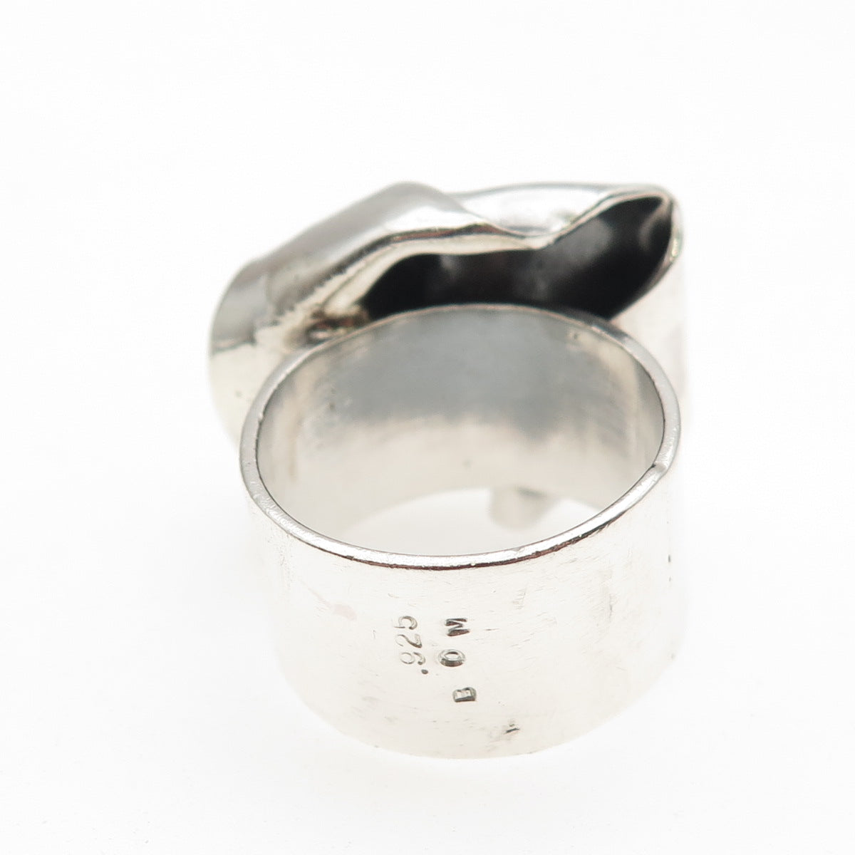 BOM Iceland 925 Sterling Silver Vintage Modernist Oxidized Ring Size 9