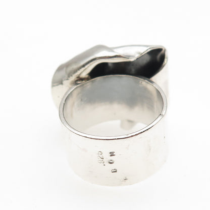 BOM Iceland 925 Sterling Silver Vintage Modernist Oxidized Ring Size 9