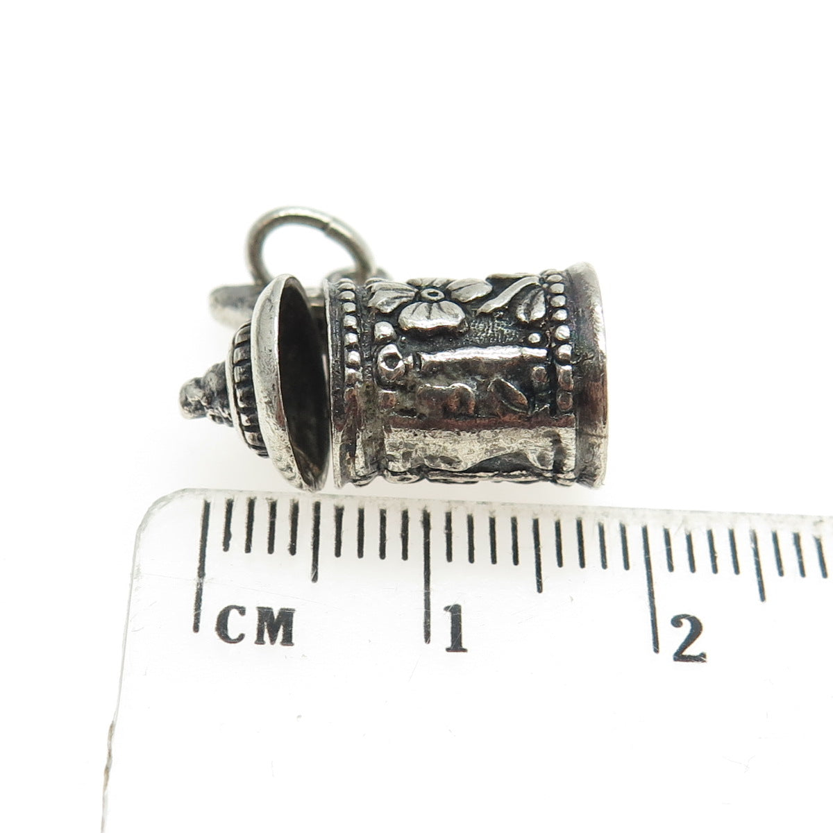 800 Silver Antique Art Deco Beer Stein Movable Pendant