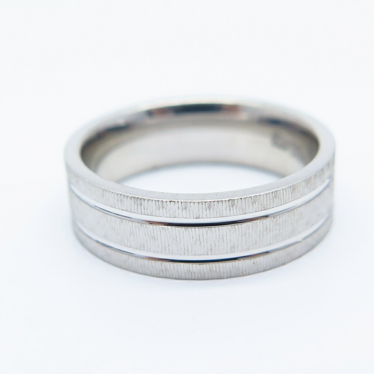 925 Sterling Silver Textured Band Ring Size 5.75