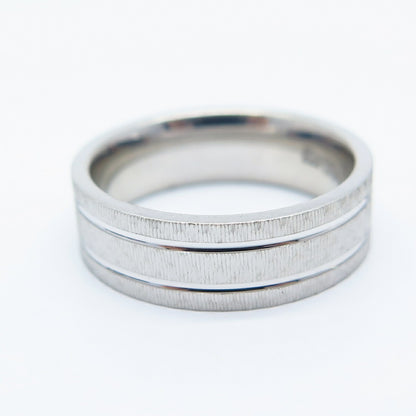 925 Sterling Silver Textured Band Ring Size 5.75