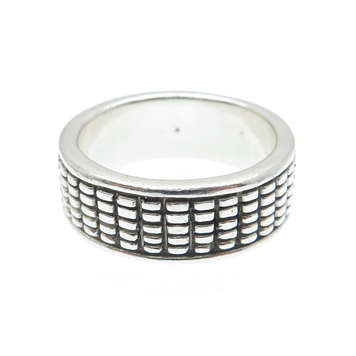 925 Sterling Silver Vintage Oxidized Band Ring Size 7