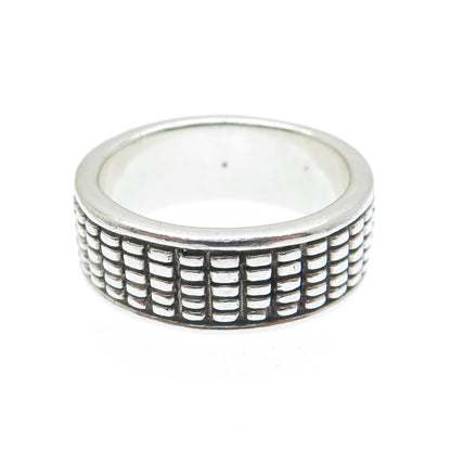 925 Sterling Silver Vintage Oxidized Band Ring Size 7