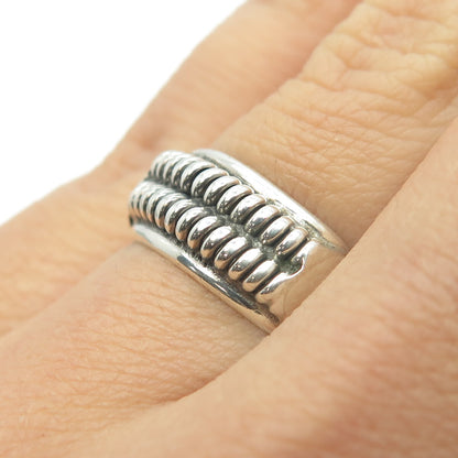 925 Sterling Silver Vintage Lacing Ring Size 6.25