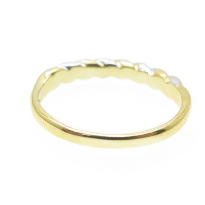 SMK 925 Sterling Silver 2-Tone Twisted Ring Size 7
