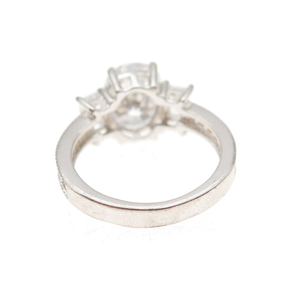 925 Sterling Silver C Z Engagement Ring Size 5.5