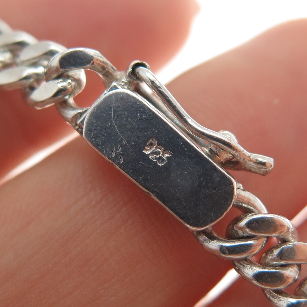 925 Sterling Silver Vintage Erick Nameplate Cuban Link ID Bracelet 6.5"