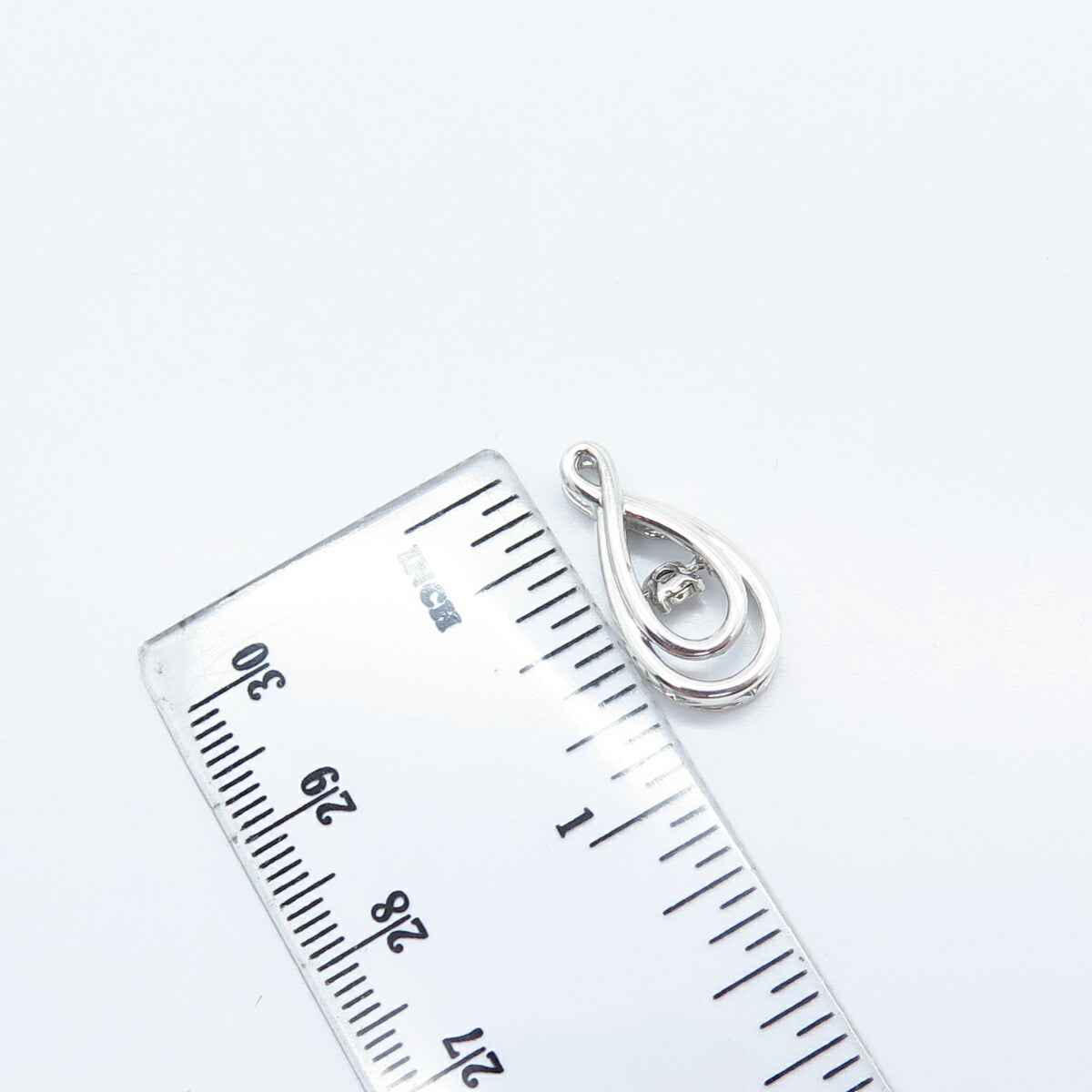 925 Sterling Silver Real White Diamond Slide Pendant