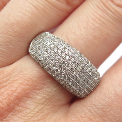 925 Sterling Silver Pave C Z Ring Size 9.25