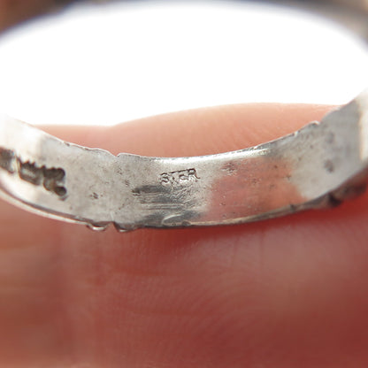 HENRY DESIGNS STUDIO 925 Sterling Silver Vintage Oxidized Band Ring Size 5.75