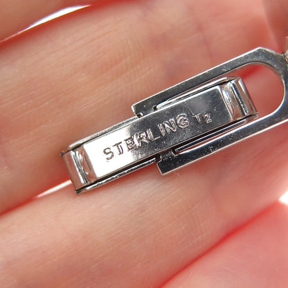 925 Sterling Silver Antique Art Deco T2 Engraved Floral Cushion-Shape Cufflinks