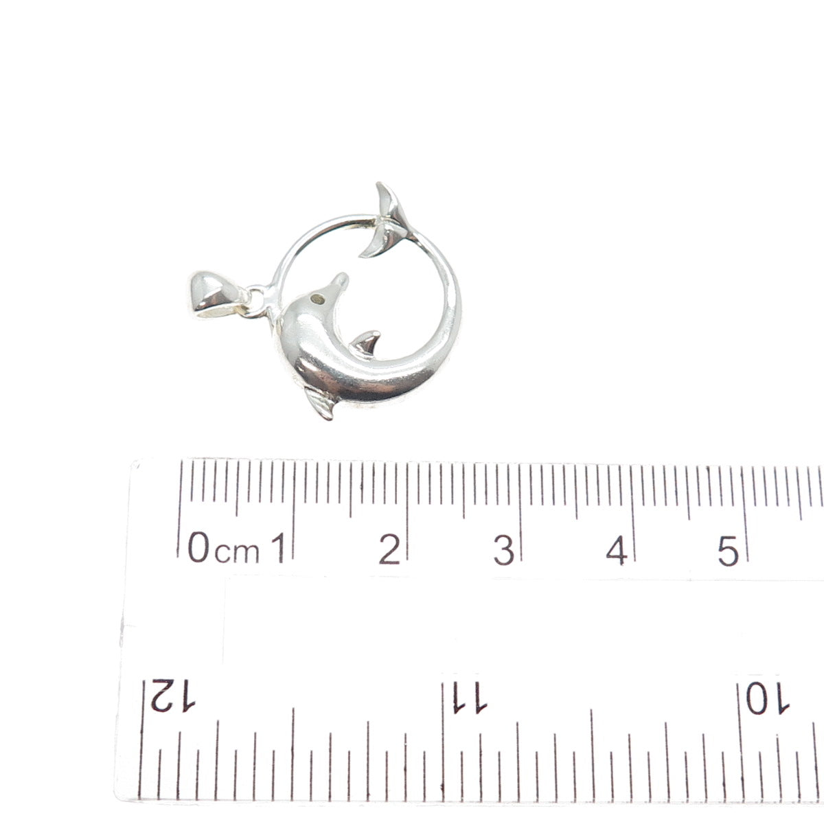 925 Sterling Silver Vintage Dolphin Charm Pendant