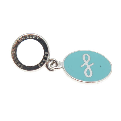 ENDLESS 925 Sterling Silver Blue Enamel Infinity Love Dangle Charm