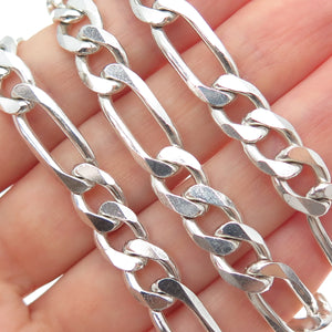 925 Sterling Silver Vintage Italy Figaro Chain Necklace 20"