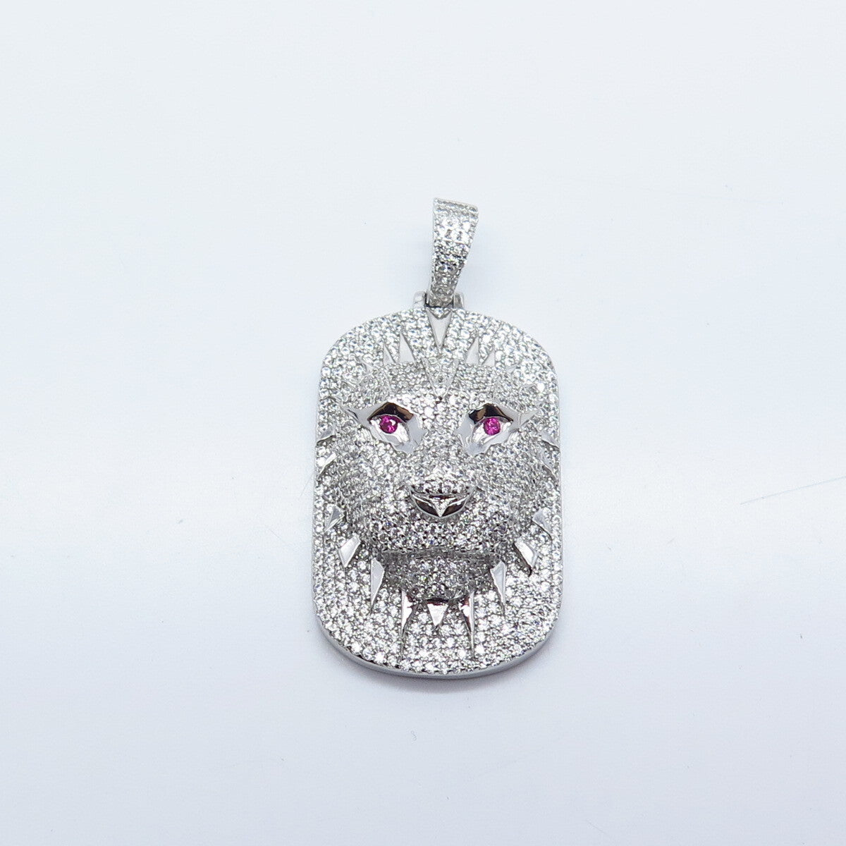 925 Sterling Silver Lab-Created Ruby & C Z Wile Animal Pendant
