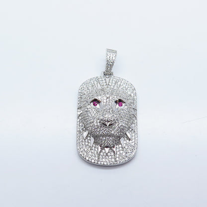 925 Sterling Silver Lab-Created Ruby & C Z Wile Animal Pendant