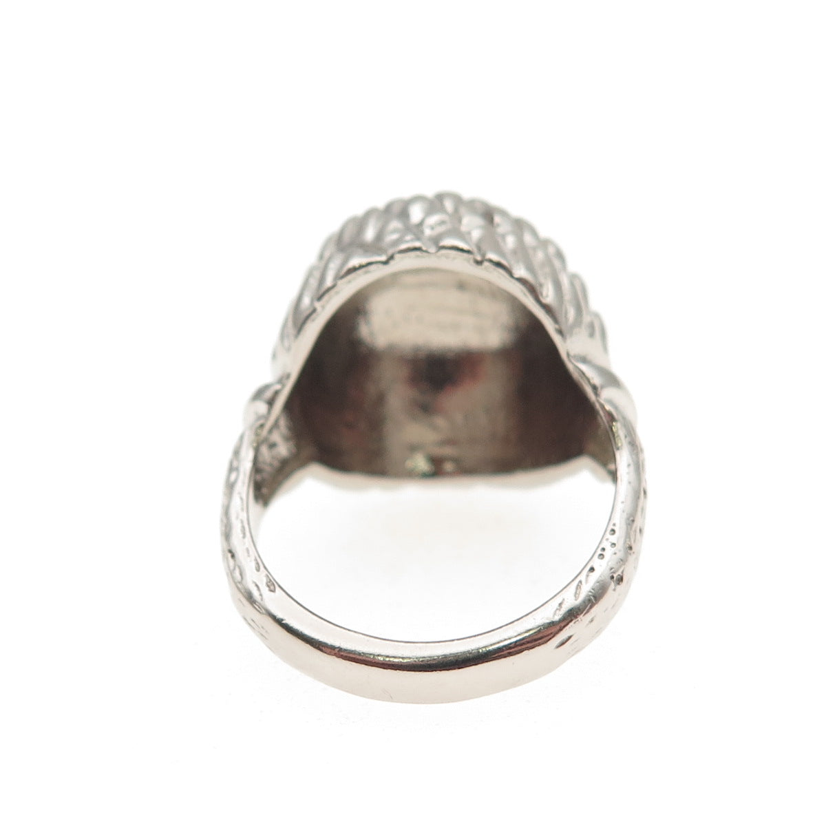 925 Sterling Silver Vintage Modernist Dome Ring Size 6