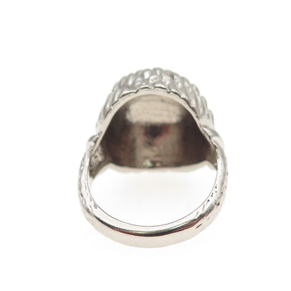 925 Sterling Silver Vintage Modernist Dome Ring Size 6