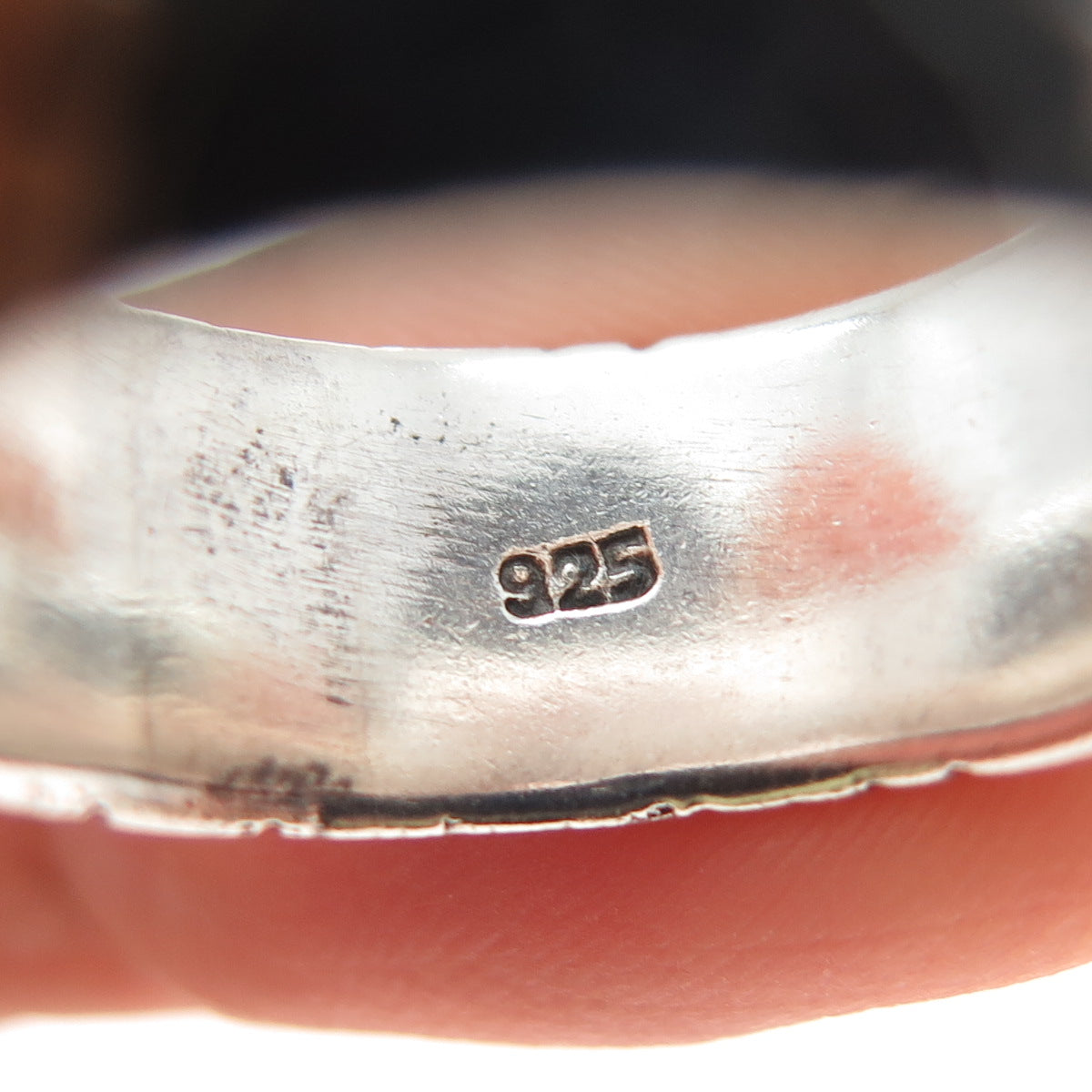 925 Sterling Silver Vintage Modernist Sun Oxidized Band Ring Size 8.25