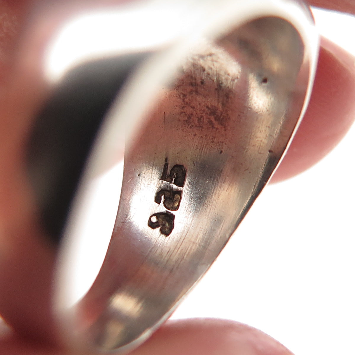 925 Sterling Silver Vintage Mexico Modernist Oxidized Ring Size 6.75