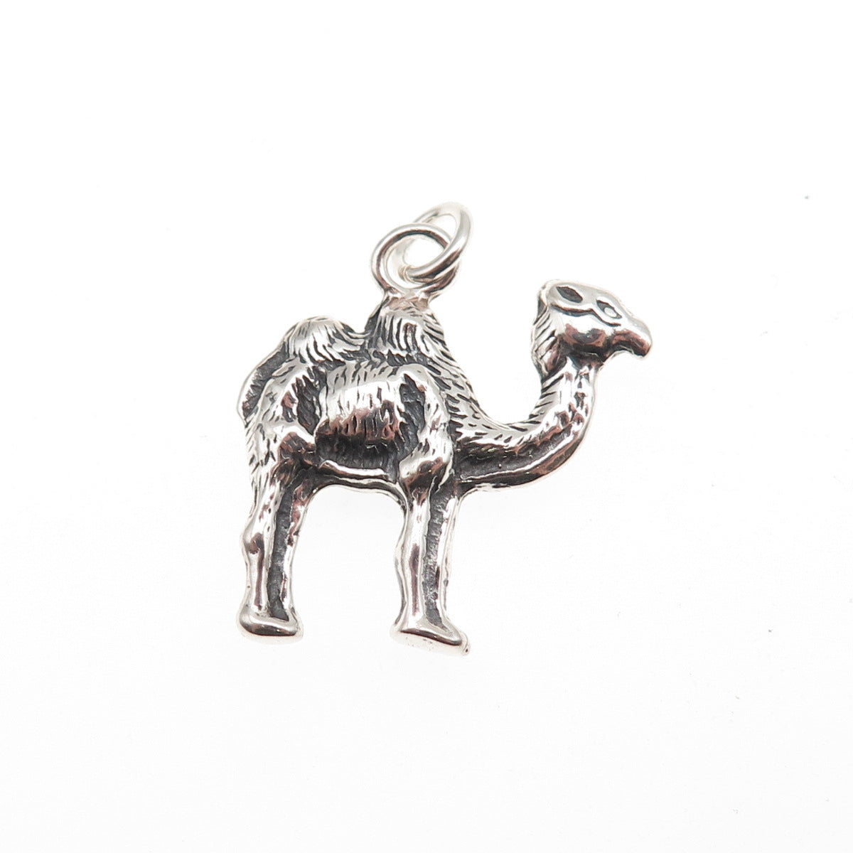 925 Sterling Silver Vintage Camel Oxidized Mini Charm Pendant