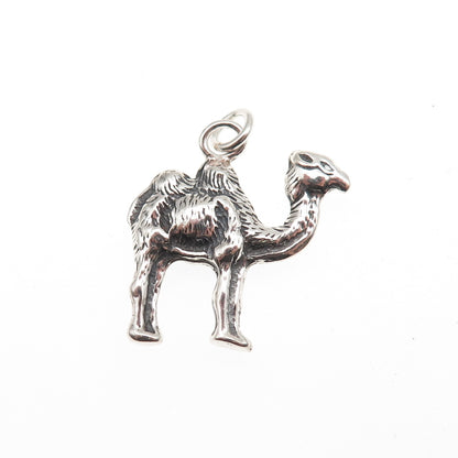 925 Sterling Silver Vintage Camel Oxidized Mini Charm Pendant