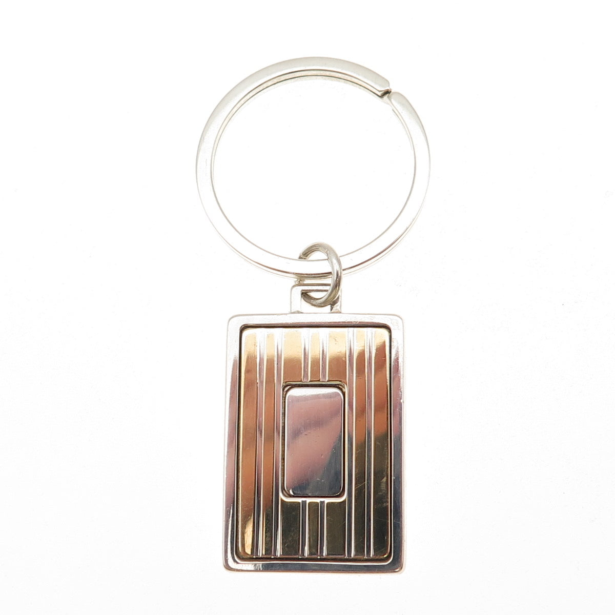 Anson 925 Sterling Silver 18K Gold Vintage Key Fob Ring Holder