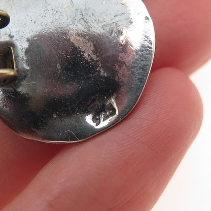 925 Sterling Silver Vintage Modernist Spiral Oxidized Clip On Earrings