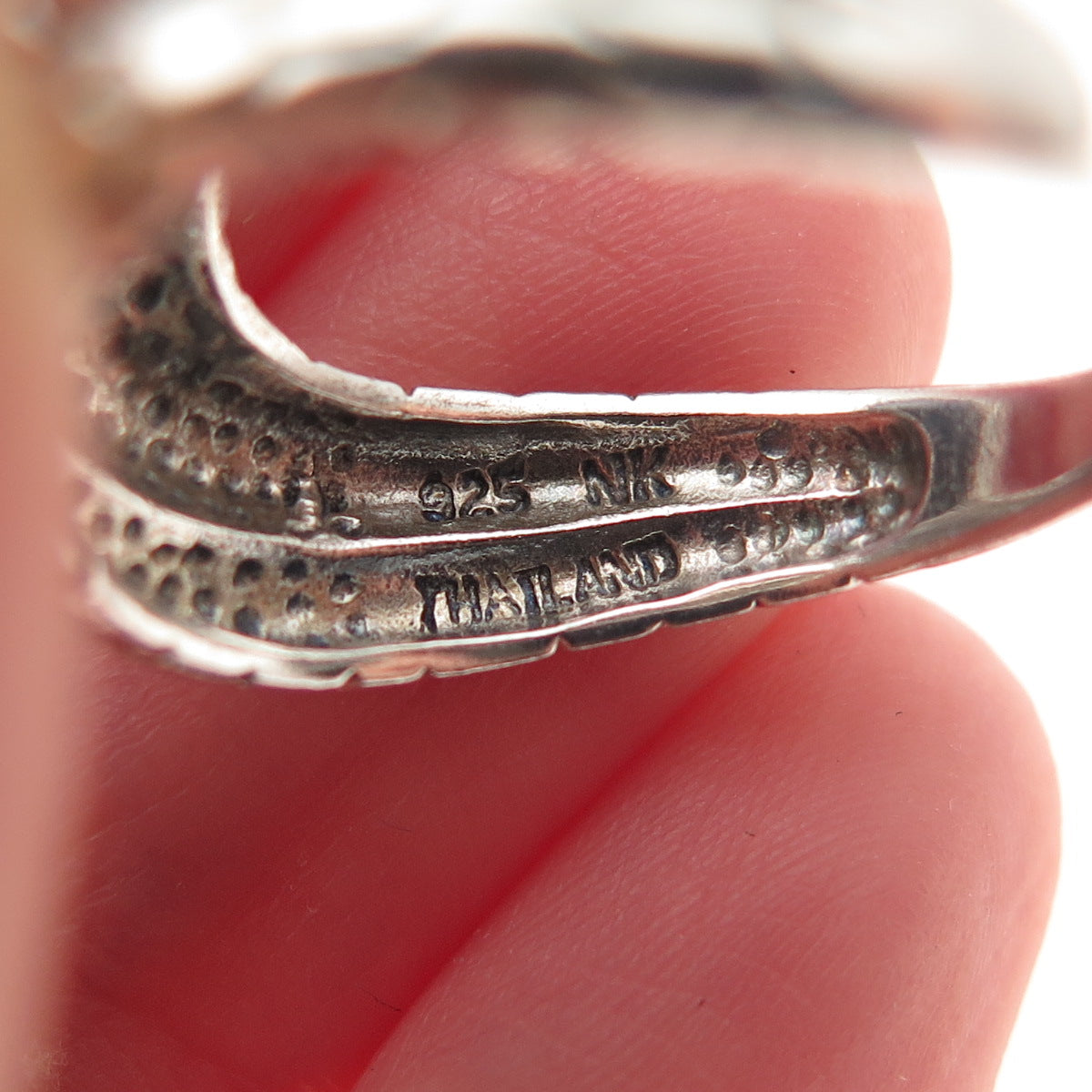 925 Sterling Silver Vintage Real Black Onyx Snake Oxidized Ring Size 8