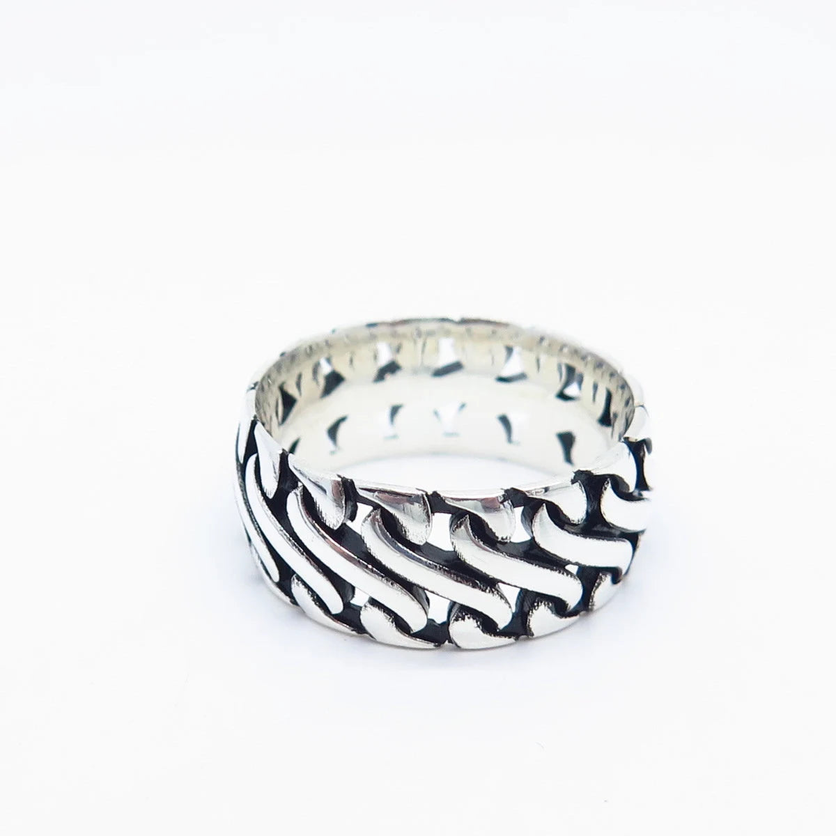 925 Sterling Silver Vintage Braided Band Ring Size 9.5