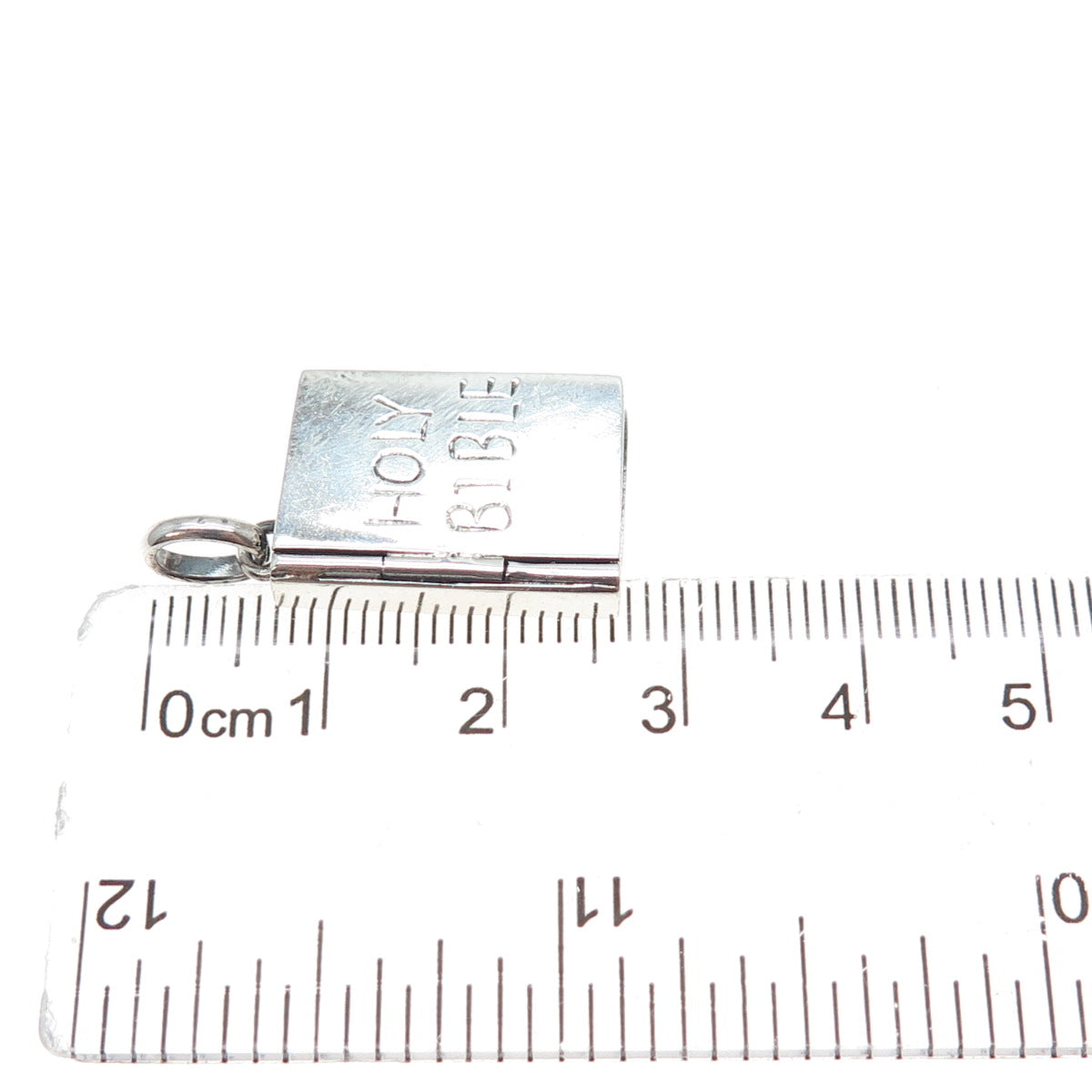 925 Sterling Silver Vintage Holy Bible Praying Box Locket Charm Pendant