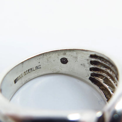 925 Sterling Silver Vintage Midas Ribbed Ring Size 5.75