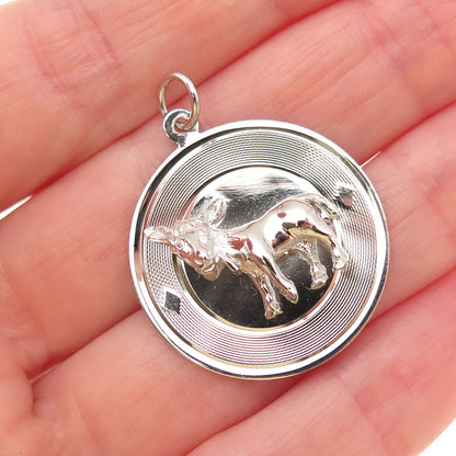 925 Sterling Silver Vintage Donkey Charm Pendant