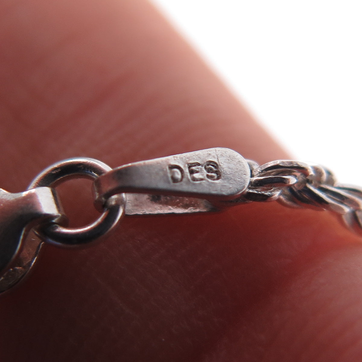 925 Sterling Silver Vintage Italy Twisted Rope Chain Necklace 18"