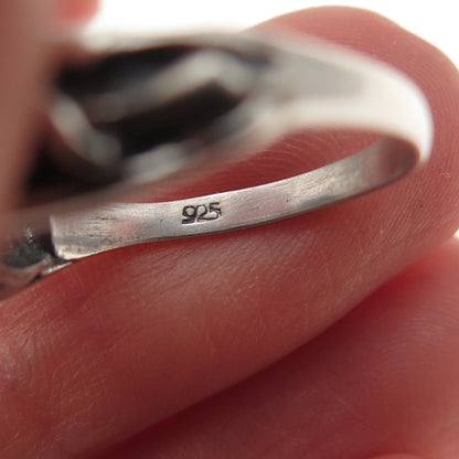 925 Sterling Silver Vintage Erotic Scene Oxidized Ring Size 6