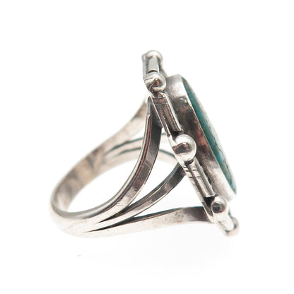 Old Pawn 925 Sterling Silver Vintage Southwestern Kingman Turquoise Ring Size 6