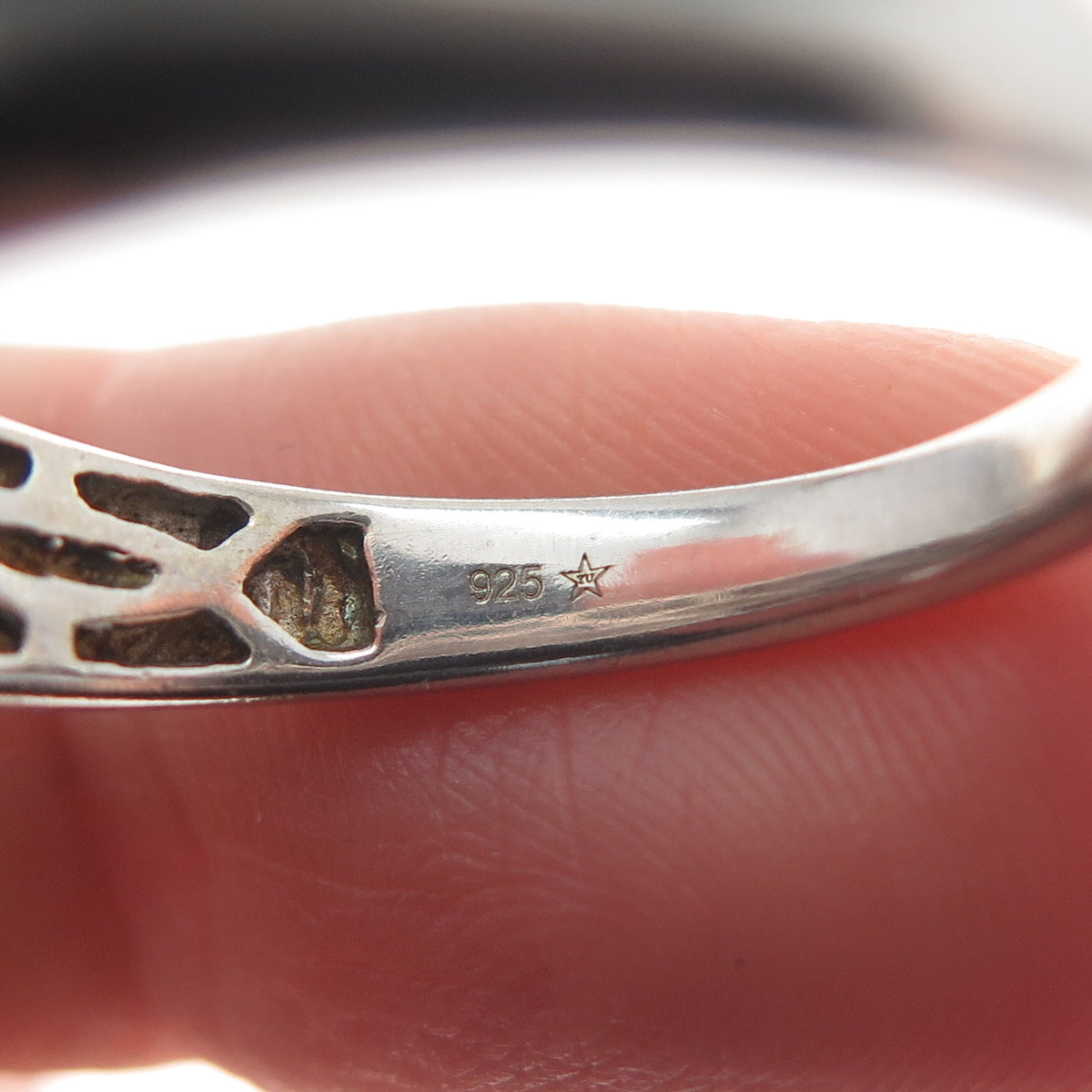 925 Sterling Silver Real Round-Cut Diamond Crossover Ring Size 10.5