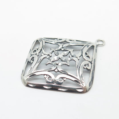 925 Sterling Silver Vintage Ornate Heart Pendant