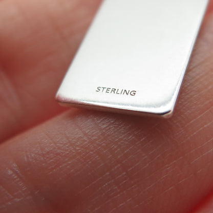 925 Sterling Silver Red Enamel Back Together Minimalist Charm Pendant