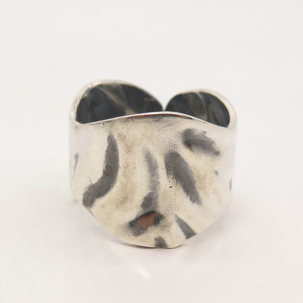 925 Sterling Silver Vintage Wrinkled Ring Size 12.25