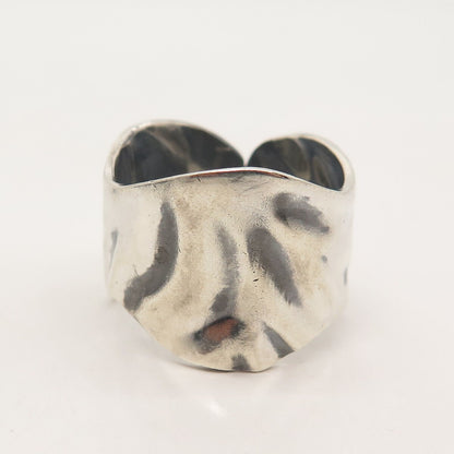 925 Sterling Silver Vintage Wrinkled Ring Size 12.25