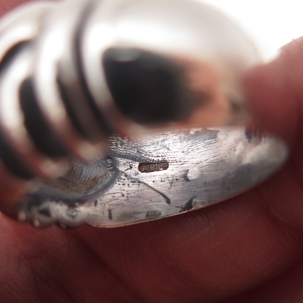 Bogart 925 Sterling Silver Vintage 1988 London Modernist Oxidized Ring Size 6.75