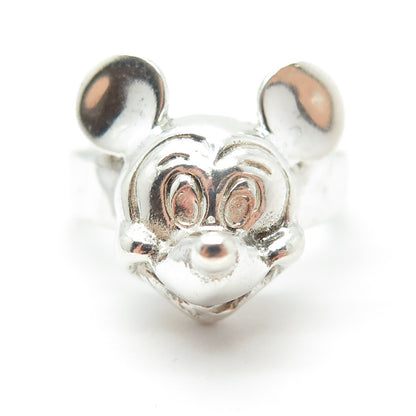 DISNEY 925 Sterling Silver Vintage Mickey Mouse Ring Size 9.5